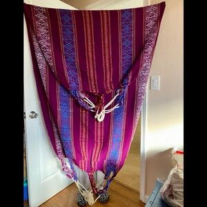 Handmade Vibrant Woven Wool Purple & Blue Hammock